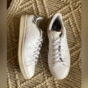 Size 8 Adidas Stan Smith Zebra Print Sneaker White‎ Black B26590 Womens